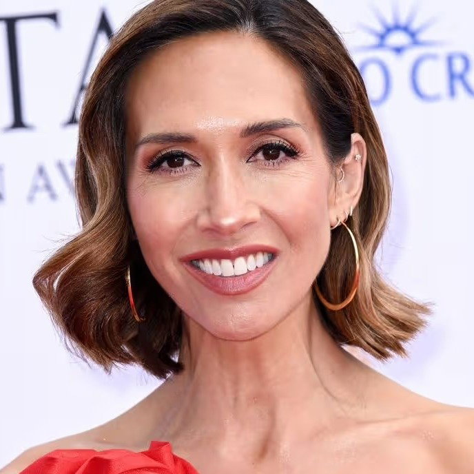 Myleene Klass wears signature large dinny hoops