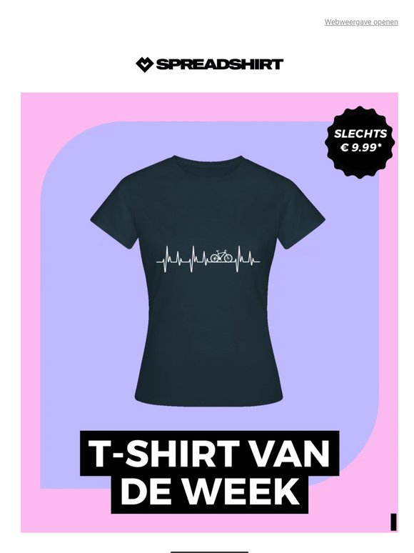 €9.99 voor het fiets T-shirt van de week