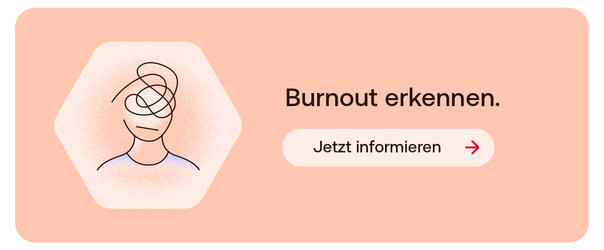 Text: Burnout erkennen. Button: Jetzt informieren