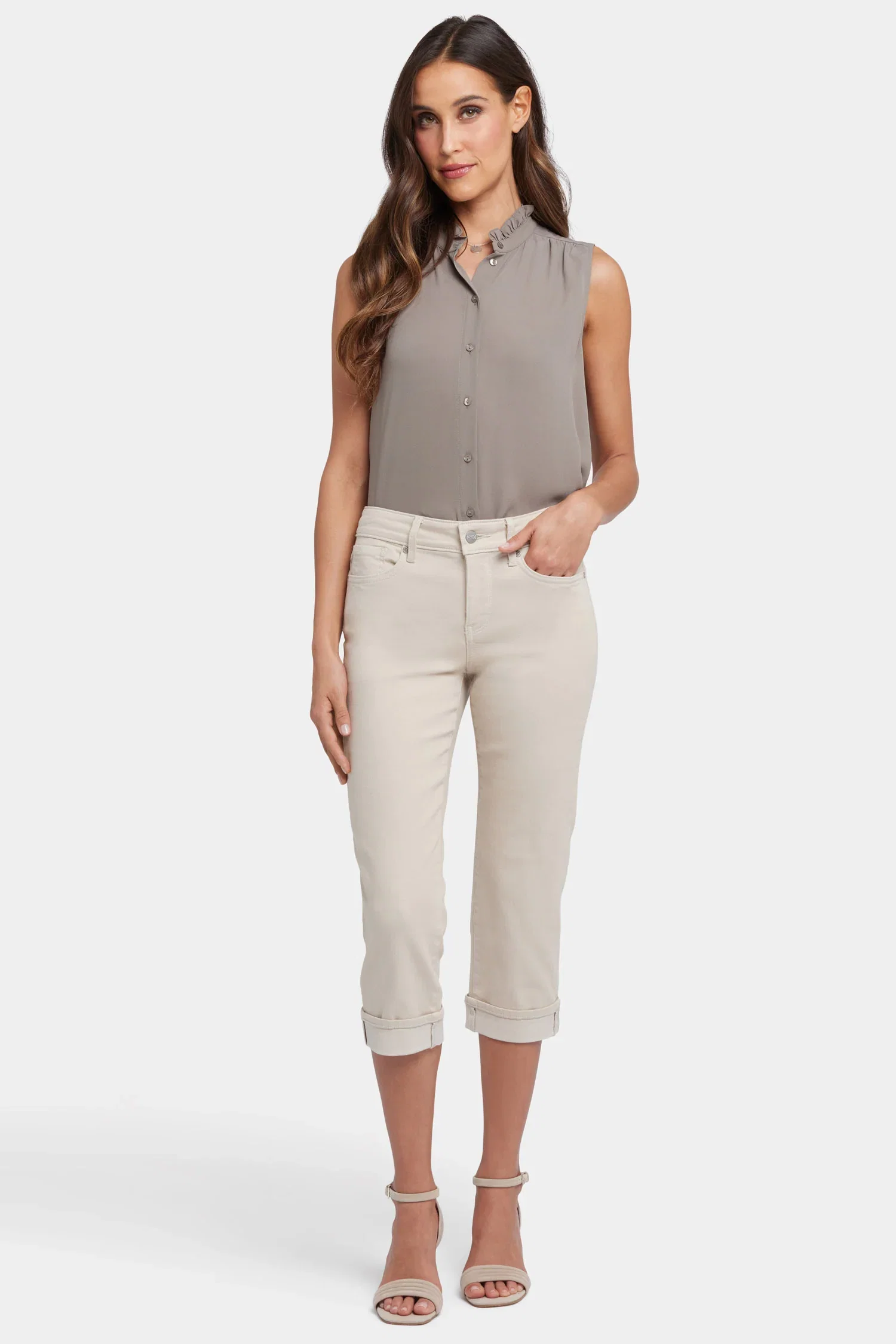 Image of Marilyn Straight Crop Jeans - Feather