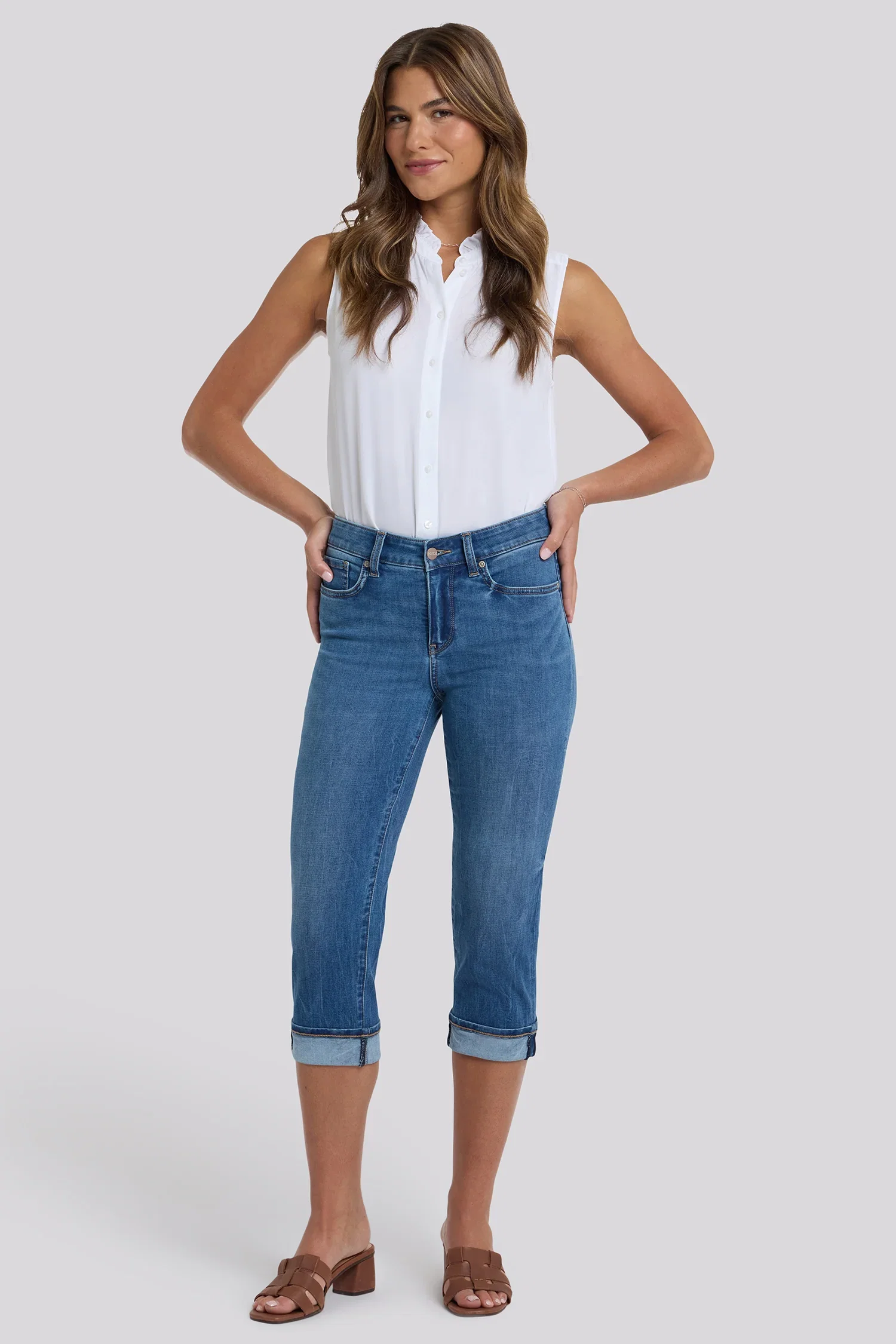 Image of Marilyn Straight Crop Jeans - Wild River
