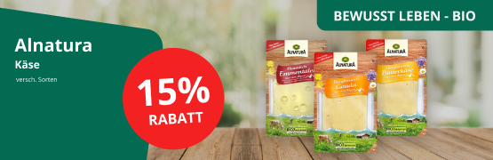 Alnatura Käse – 15% Rabatt 
