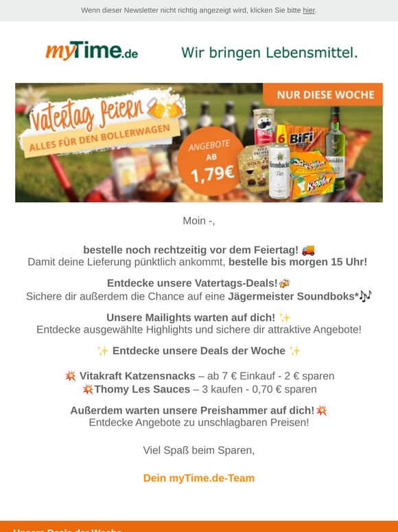 —, bestelle bis morgen 15 Uhr, damit deine Lieferung pünktlich vor dem Feiertag ankommt! 🚚