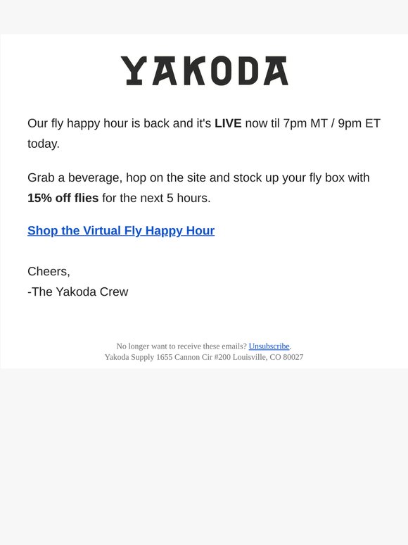 Virtual Fly Happy Hour is LIVE 💥 | 15% Off Flies