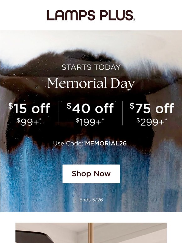 Starts Today! Memorial Day Savings on Now