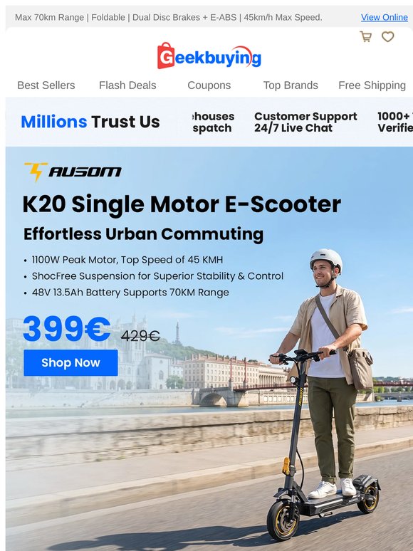 Effortless Urban Commuting Starts with the Ausom K20! 🛴