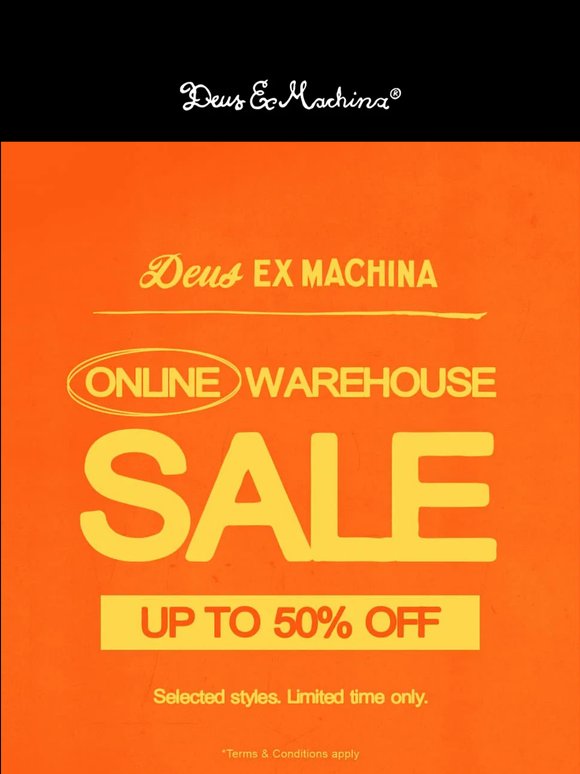 The Online Warehouse Sale starts now