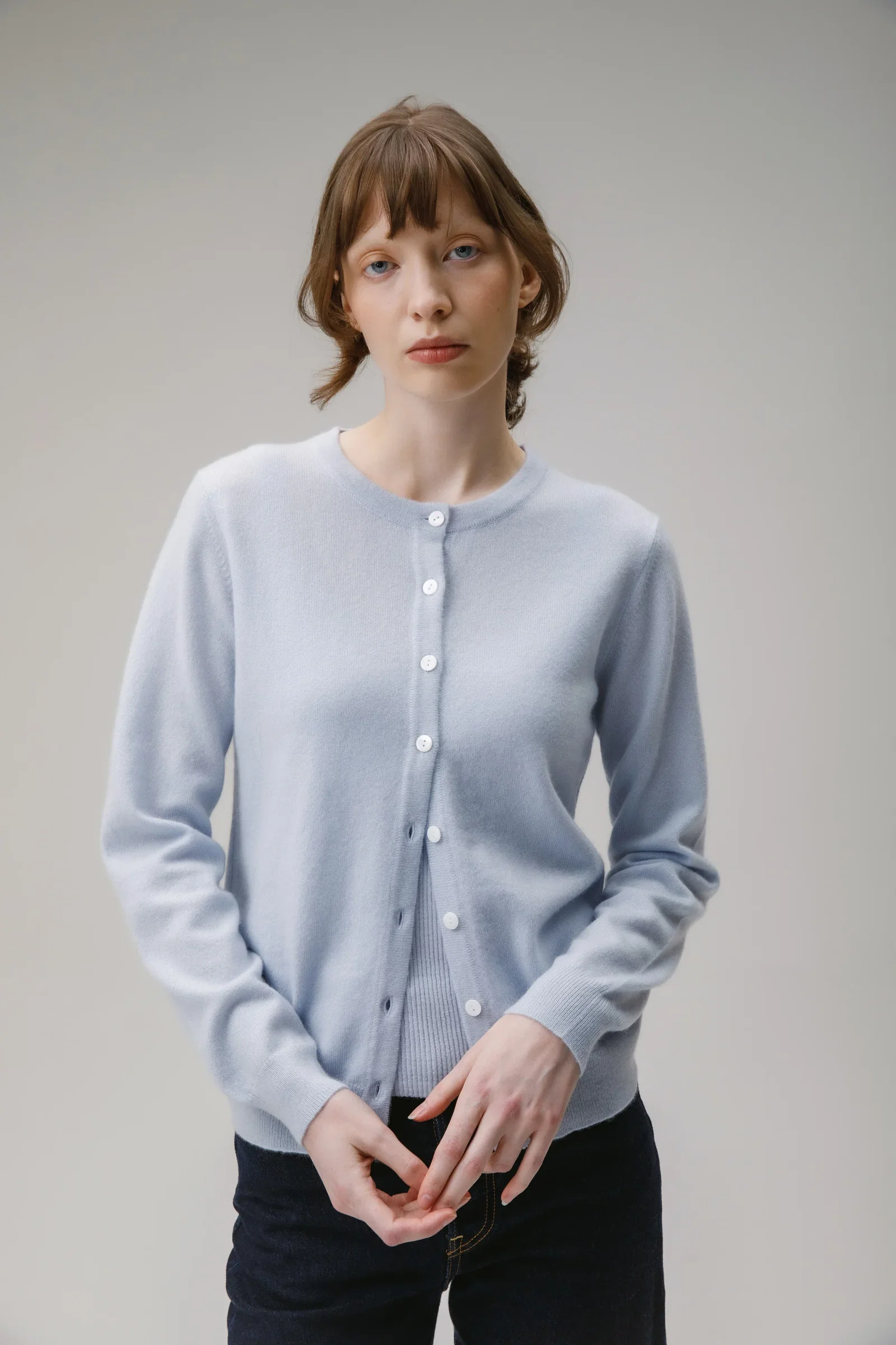 Image of Morningside Cashmere Cardigan - Blue Aura
