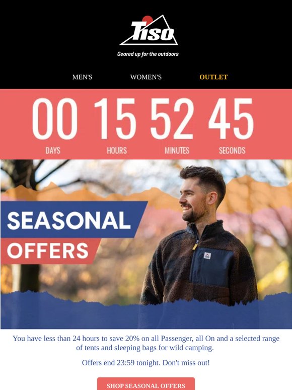 Final Hours: 20% Off Passenger, On & Wild Camping