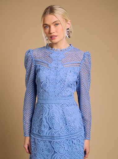 Contrast Lace Mini Dress