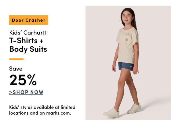 Door Crasher Kids' Carhartt T-Shirts + Body Suits Save 25%