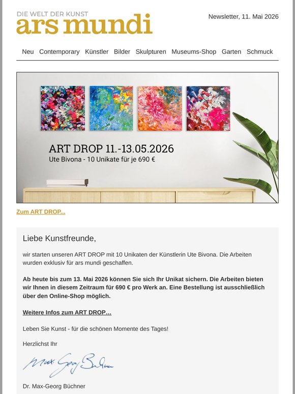 ART DROP jetzt erhältlich - 10 Unikate von Ute Bivona