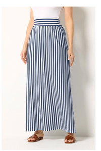 LTS Tall Blue Stripe Maxi Skirt