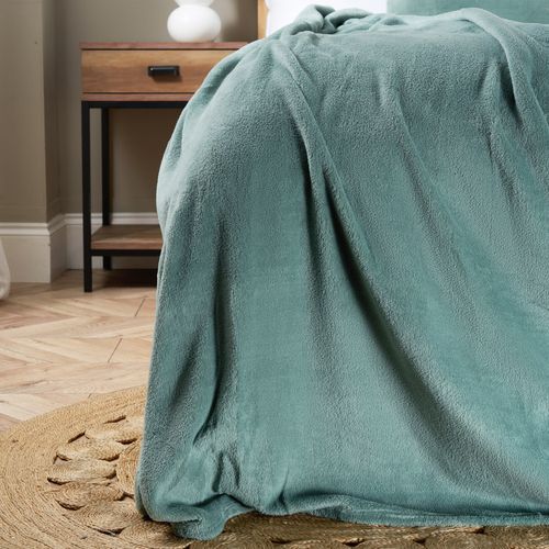 Jumbo Microfleece Throw, Silt Green
