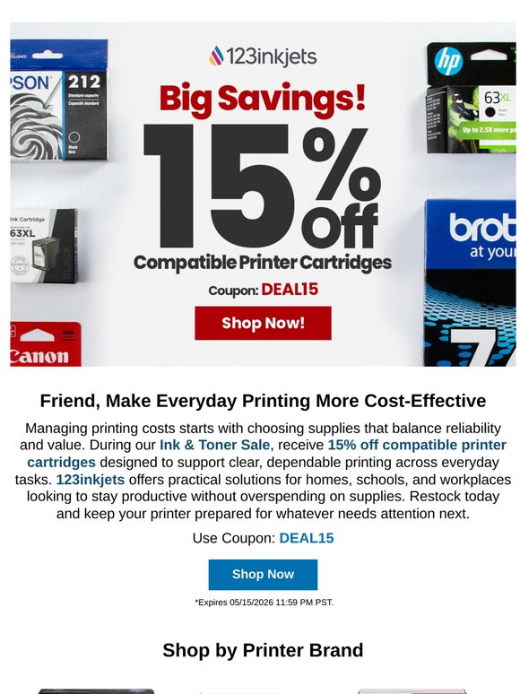 Print Smarter with 15% Off 💸