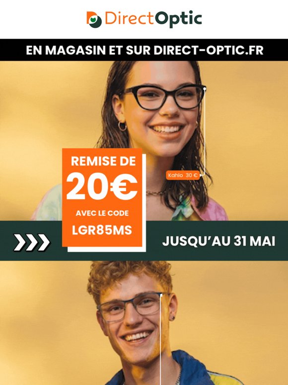 Promo : 20€ de réduction sur vos lunettes