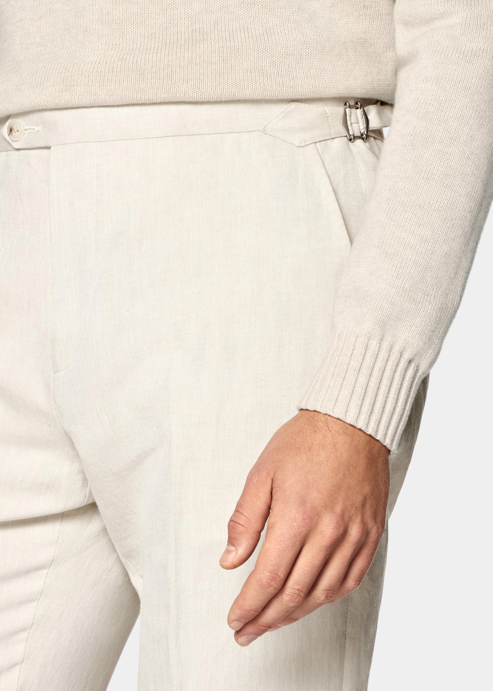 Sand Straight Leg Suit Trousers