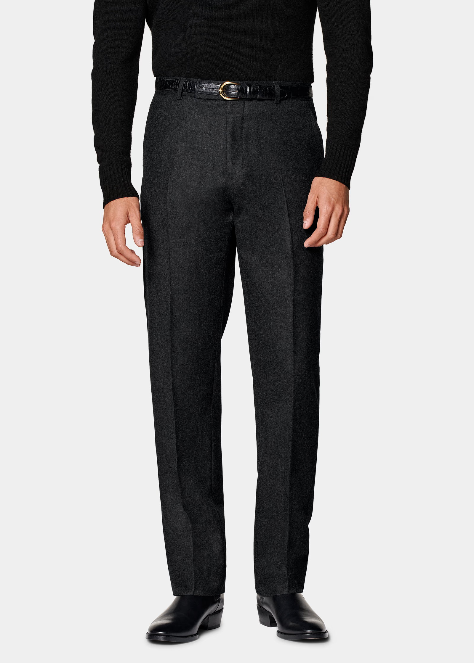 Dark Grey Straight Leg Suit Trousers