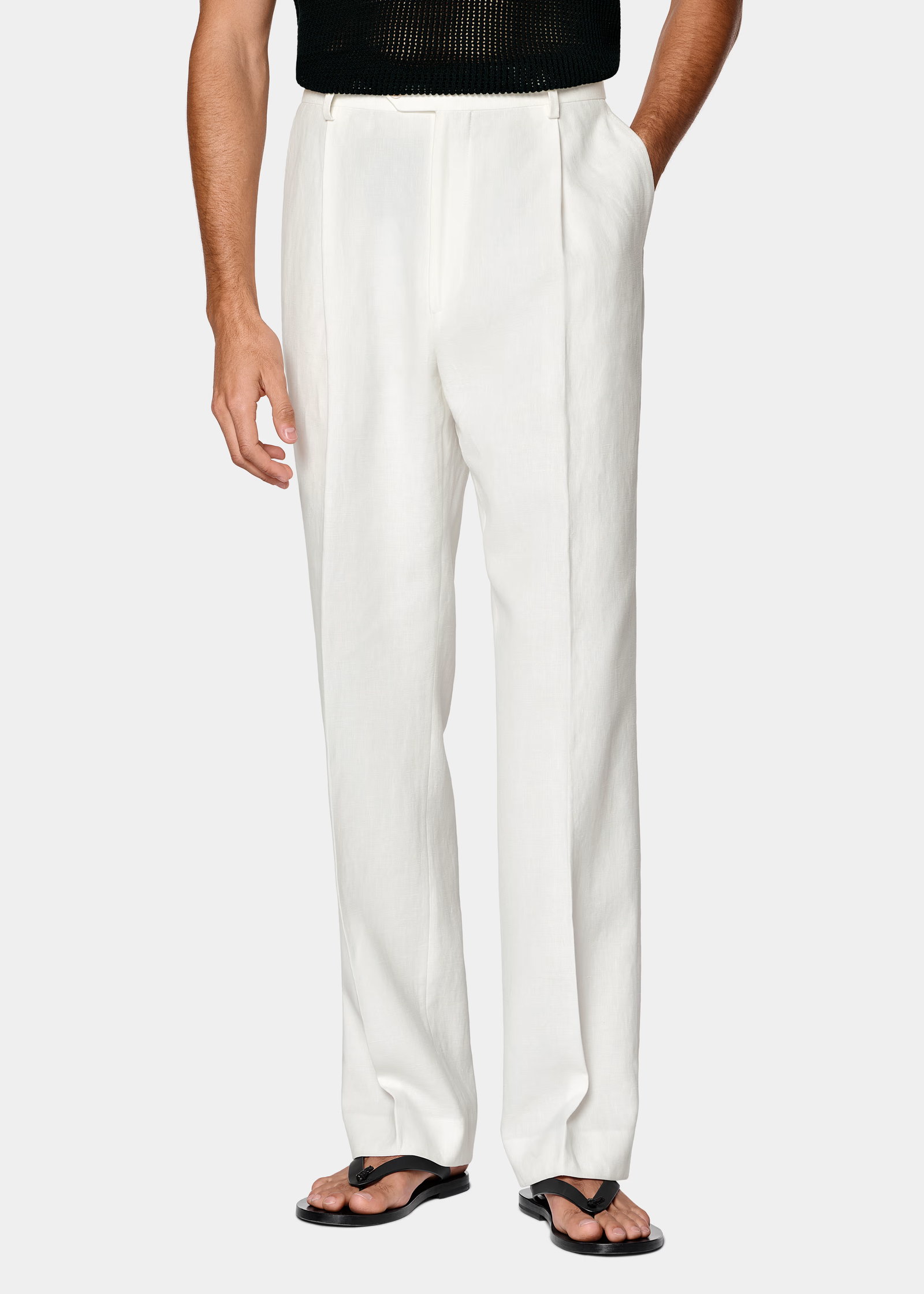 Off-white Wide Leg Straight Suit Trousers