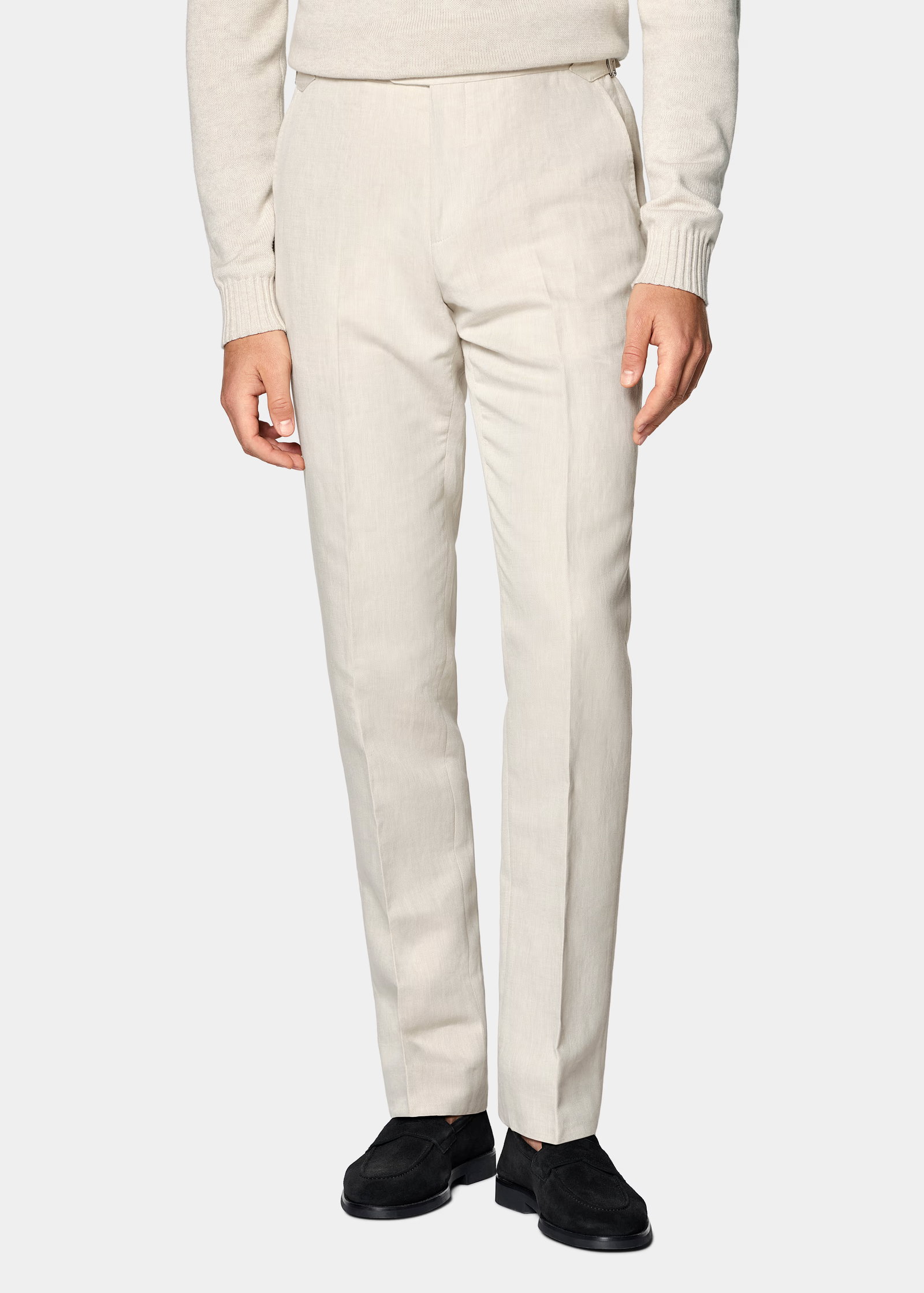 Sand Straight Leg Suit Trousers