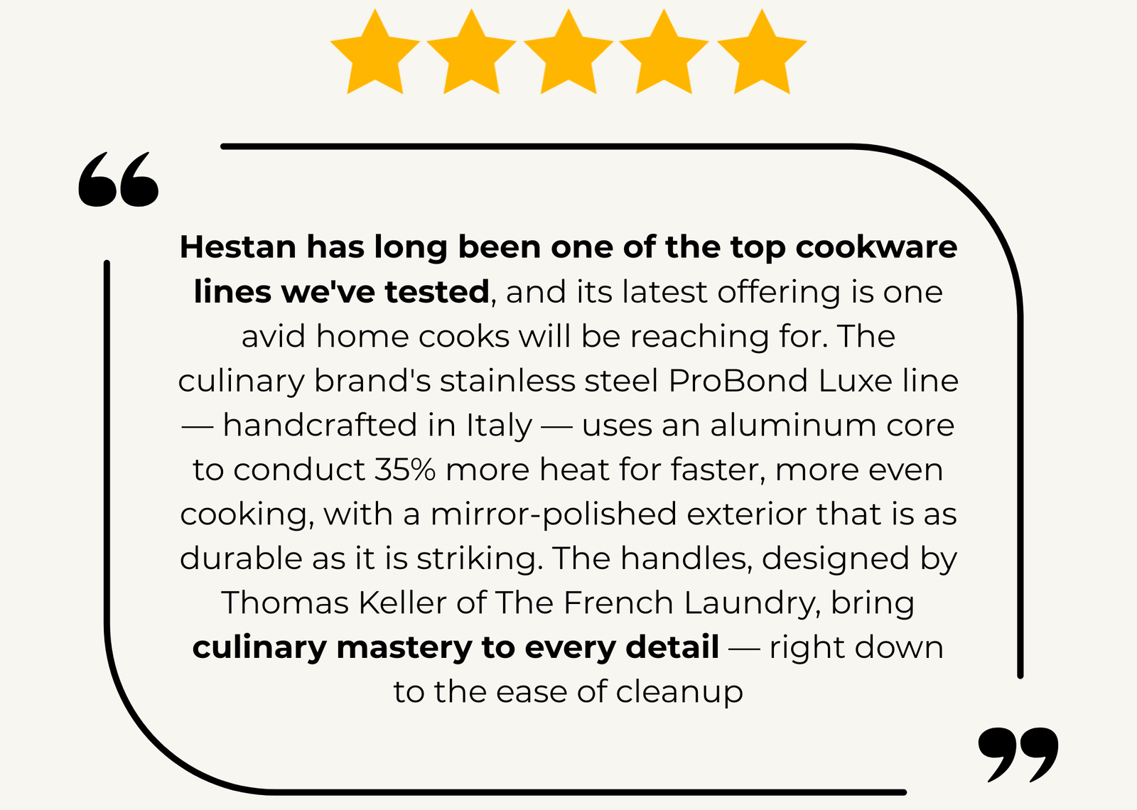 IMG: Quote from the 2026 Robb Report Home Awards regarding Hestan ProBond Luxe