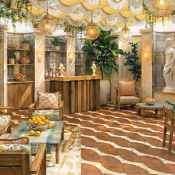 The sunny Mediterranean-style Perennials and Sutherland Garden Terrace by Fettle Design, linking to BA High Life site.