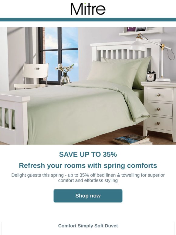 Get up to 35% off linens and towelling today!