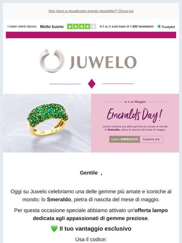 💚 Offerta lampo Smeraldi: -15% extra con EMERALD15