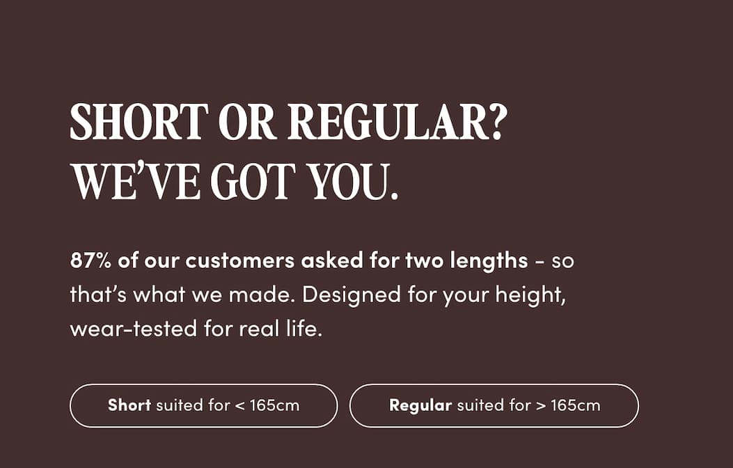Short or Regular? We've Got You