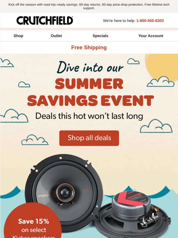 Crutchfield's Summer Savings Event starts now!