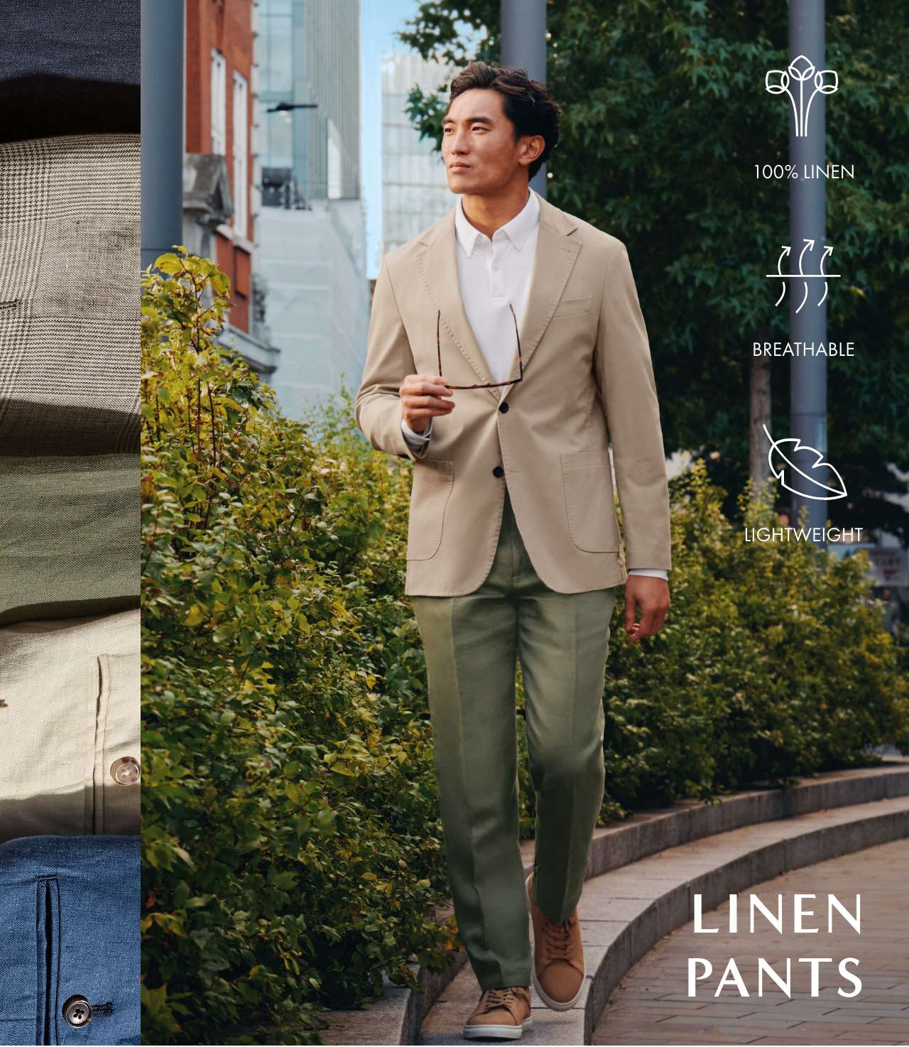 Pure Linen Pants – Olive Green