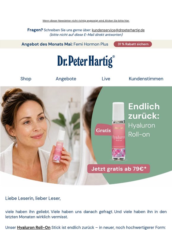 Endlich zurück: Ihr geliebter Hyaluron Roll-On
