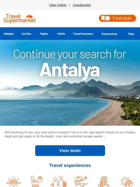 New Antalya deals: Continue your search 🏖