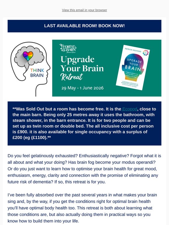 Upgrade Your Brain Retreat - Last room available!