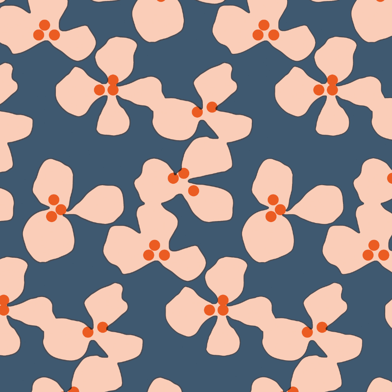 Tissu toile cirée Lola Poppy morning - bleu
