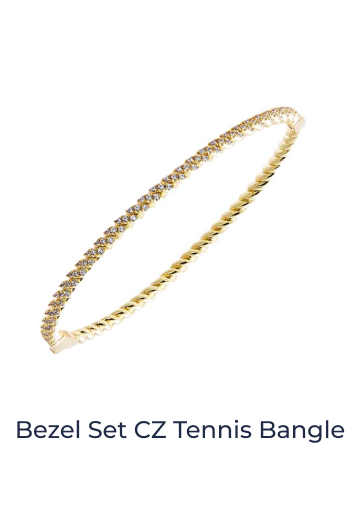 Bezel Set CZ Tennis Bangle