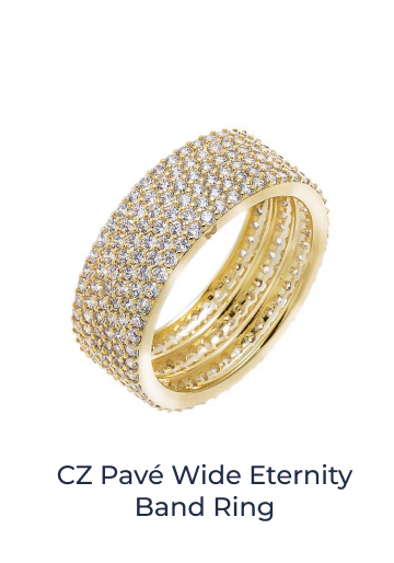 CZ Pave Wide Eternity Band Ring