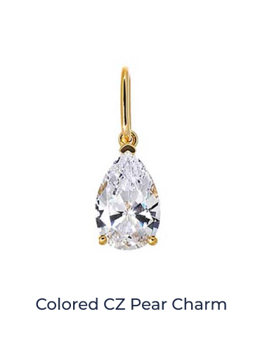 Colored CZ Pear Charm
