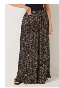 LTS Tall Brown Leopard Print Pleated Maxi Skirt