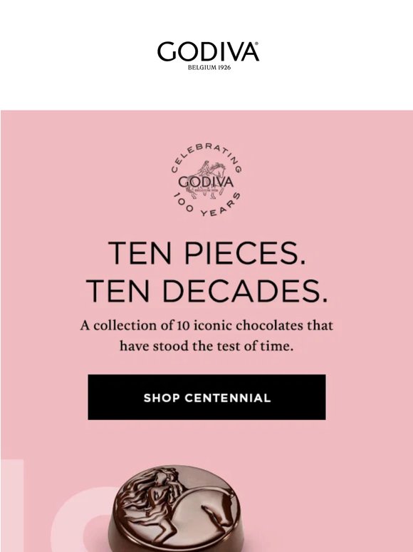 10 Pieces. 10 Decades Of GODIVA.