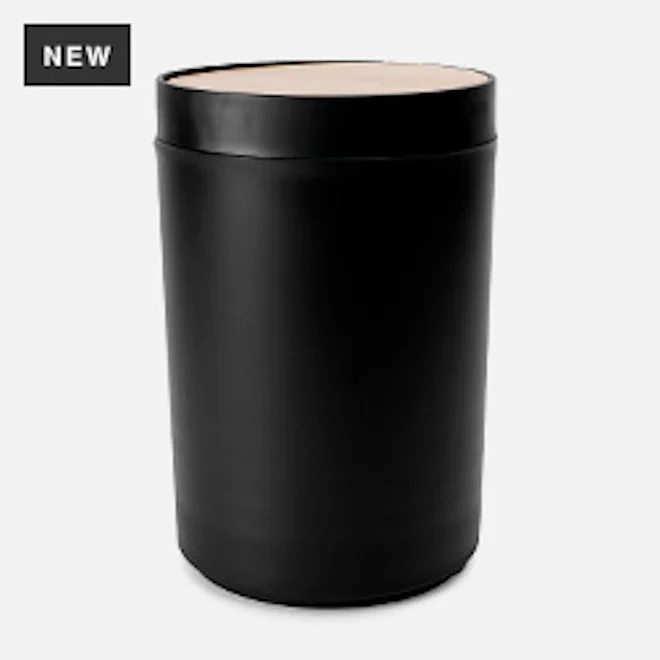 Thread Office Black Bamboo Bathroom Bin