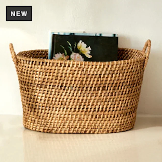 Thread Office Rattan Oval Large Storage Basket