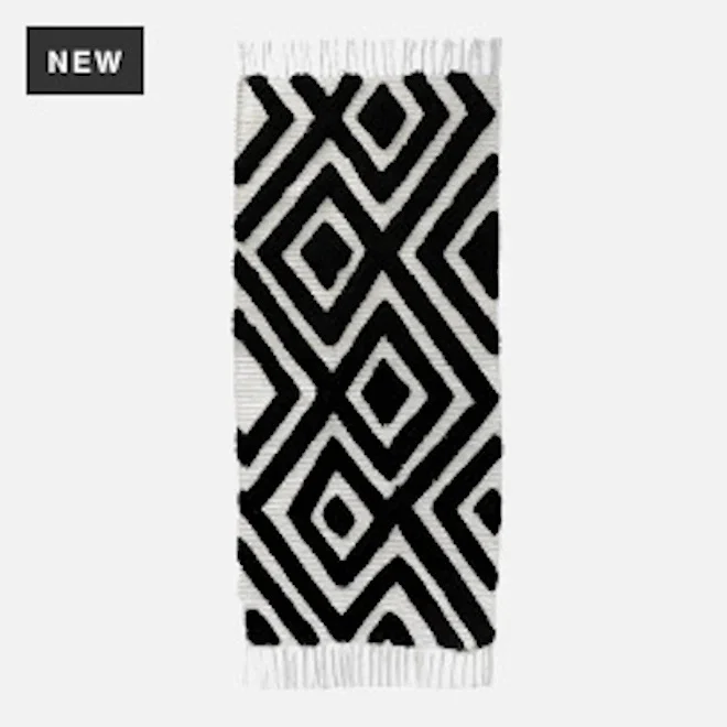 Thread Office Black Diamond Bath Mat, 60cm x 140cm
