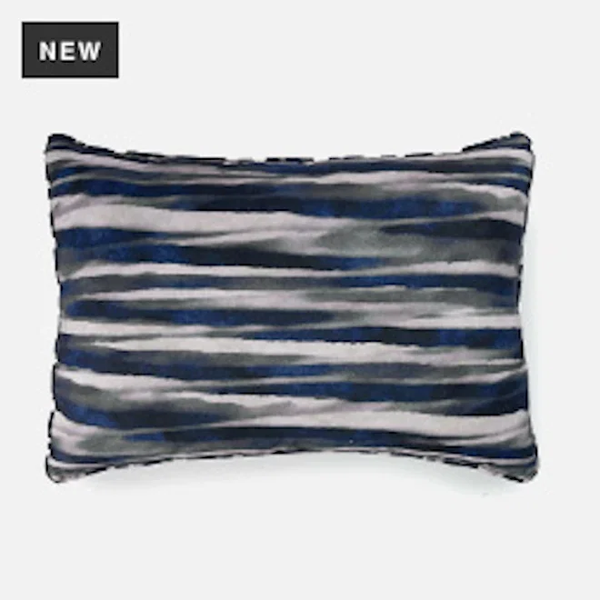 Thread Office Blue Dolina Printed Scatter Cushion with Feather Blend Inner, 50cm x 70cm