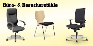 Büro- und Besucherstühle - Chefsessel, XXL-Bürostühle, Kinderschreibtischstühle, Konferenzstühle, Besucherstühle, Armlehnen, Stuhlrollen, Fußstützen, Bodenschutzmatten...