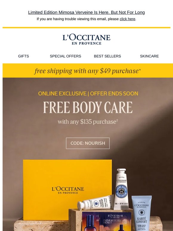 FREE Gift With Any $135 Purchase