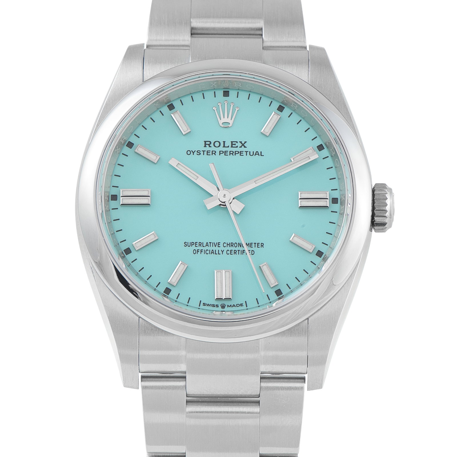 Rolex Oyster Perpetual Turquoise Blue Dial 36 Steel Watch M126000-0006