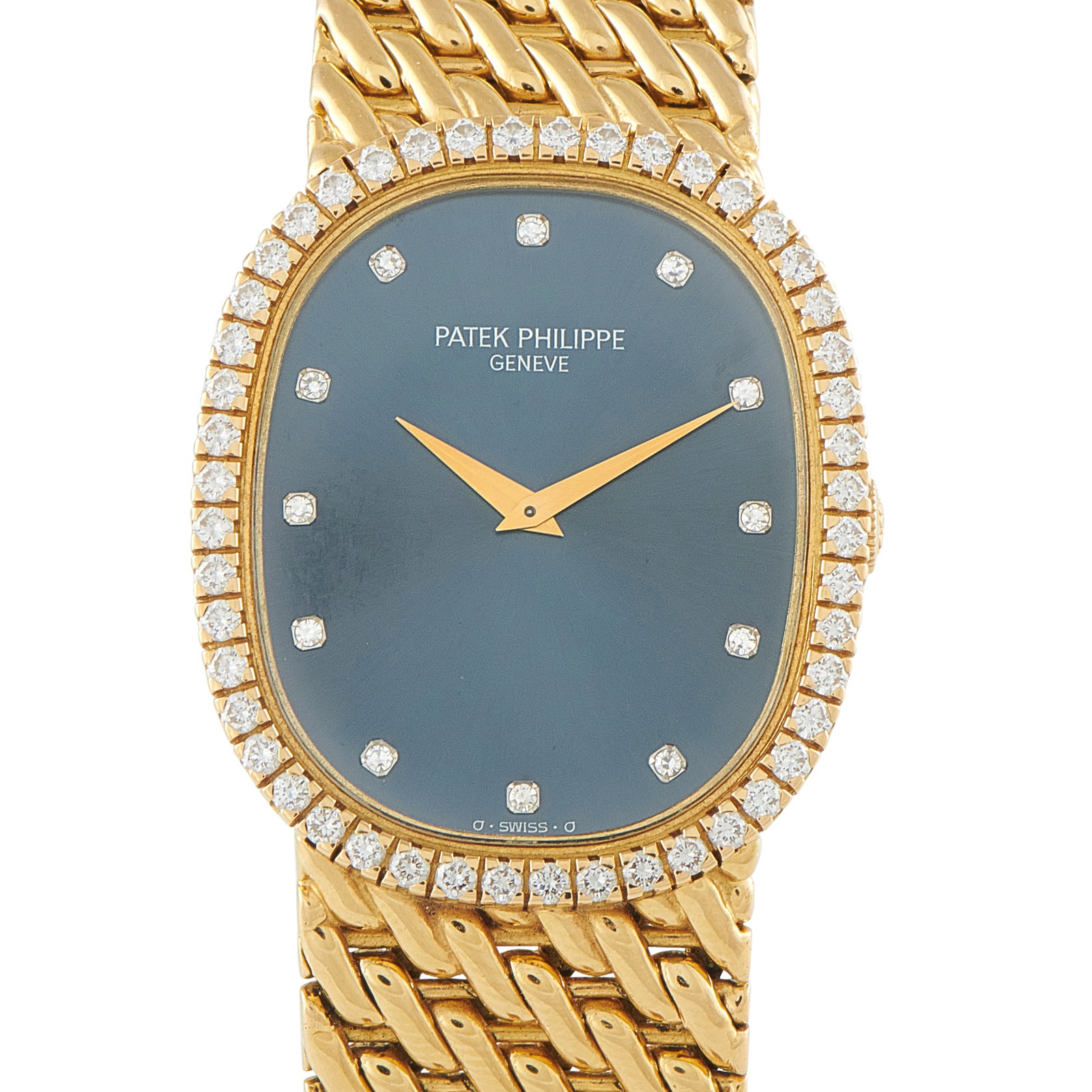 Patek Philippe Golden Ellipse Diamond Bezel Yellow Gold Watch 3748/097