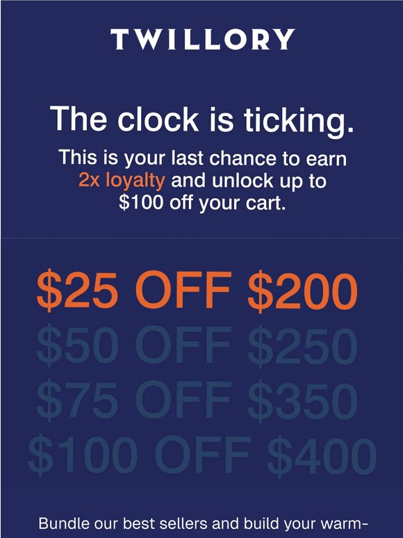 Ending Soon: Up to $100 Off + Double Points ⏳