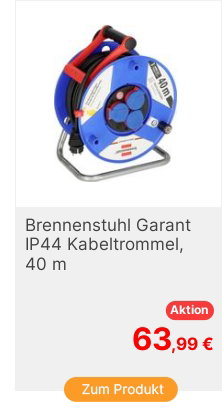 Brennenstuhl 1208380 Kabeltrommel 4000m Blau SchutzkontaktStecker
